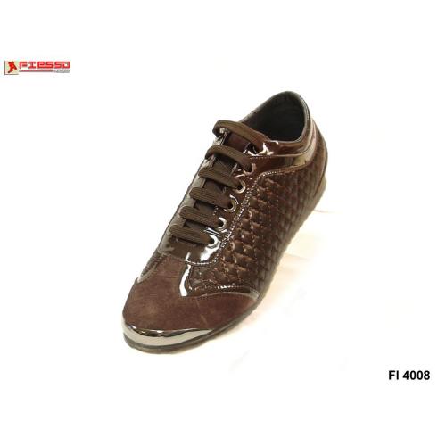 Fiesso Brown Genuine Leather Sneakers FI4008